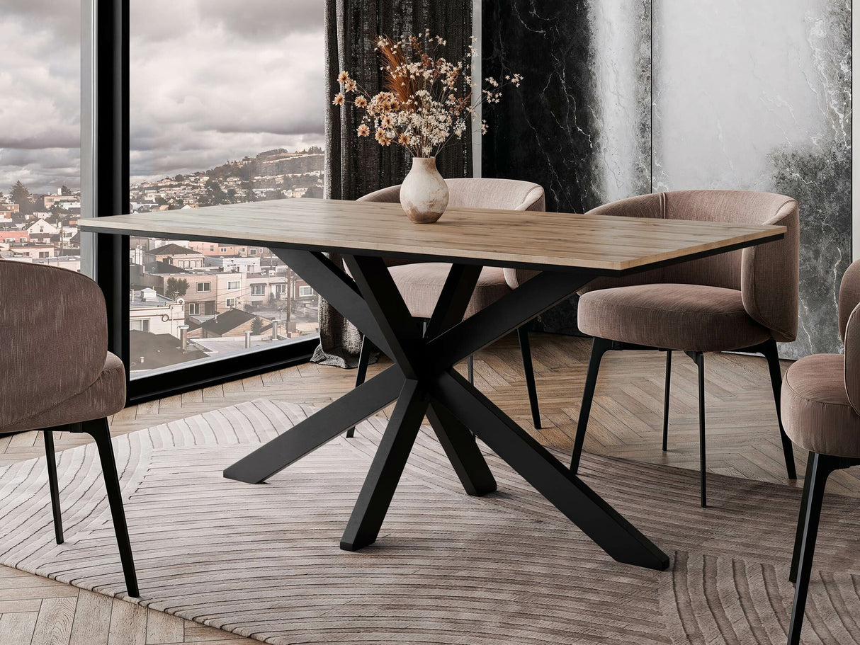 Asztal Stół WERO Wotan/Czarny + Czarny (Wotan tölgy)