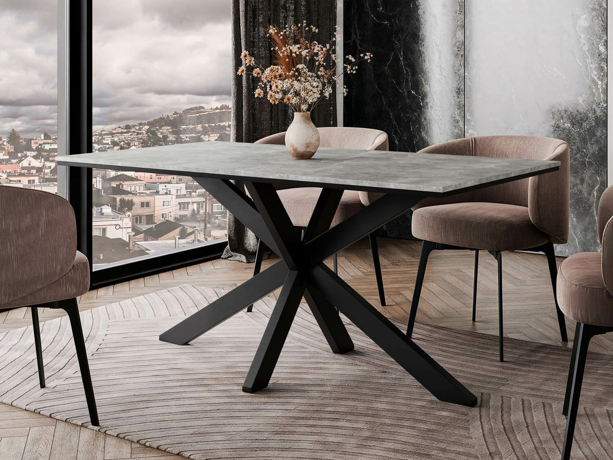 Asztal Stół WERO Beton/Czarny + Czarny (Beton)