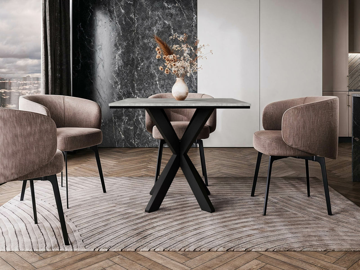 Asztal Stół PARO Beton/Czarny + Czarny (Beton)