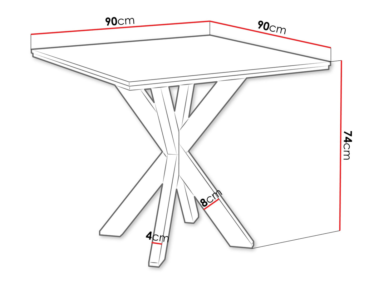 Asztal Stół PARO Marmur Fekete Royal/Czarny Połysk + Czarny (Fekete márvány)