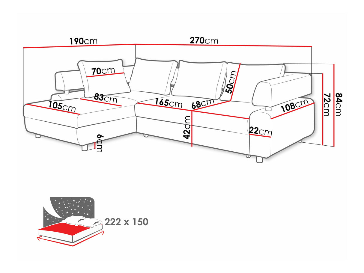 Sarokkanapé Panama (Anamas), Szín: Puha 33 + Soro 21, Változatok: Balos 4235913