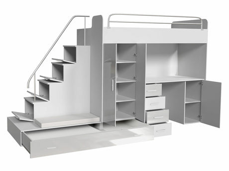 Gyerekszoba garnitúra RAJ 5 (Paradise V), Szín: Fehér + Fényes fehér 4236096