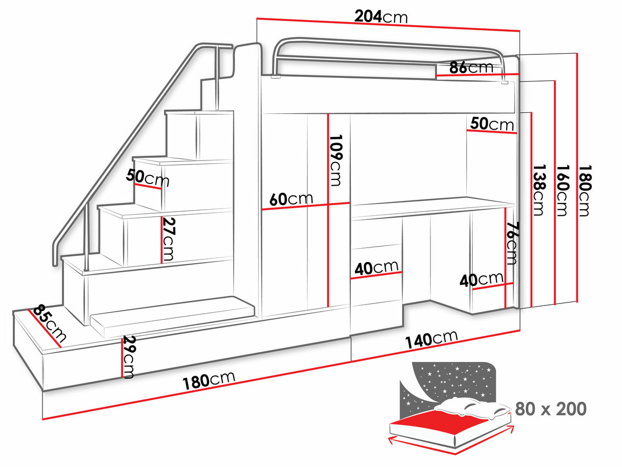 Gyerekszoba garnitúra RAJ 5 (Paradise V), Szín: Fehér + Fényes fehér 4236098