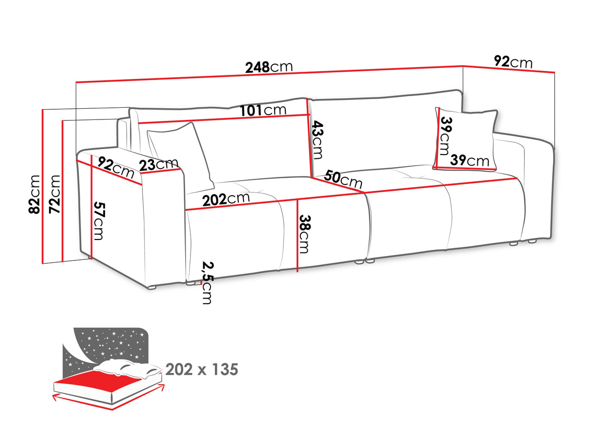 Kanapéágy Kanapé FURYN V, Szín: Coral 15