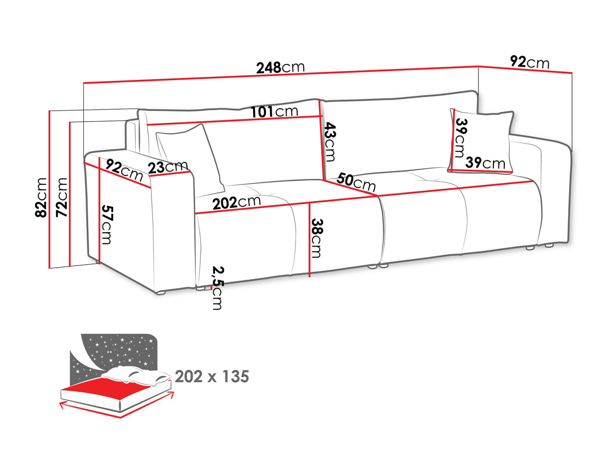 Kanapéágy Kanapé FURYN V, Szín: Coral 50