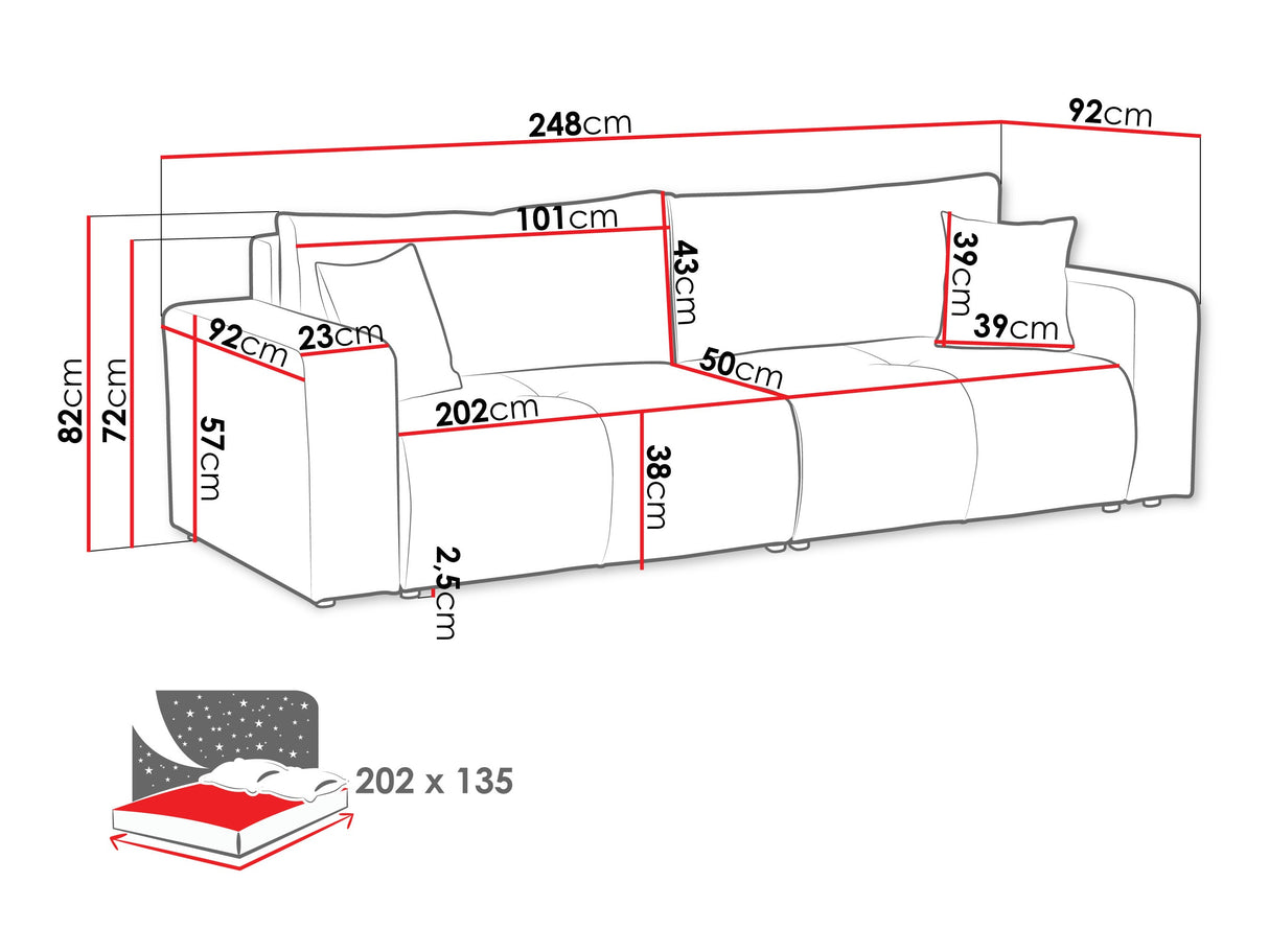 Kanapéágy Kanapé FURYN V, Szín: Coral 80