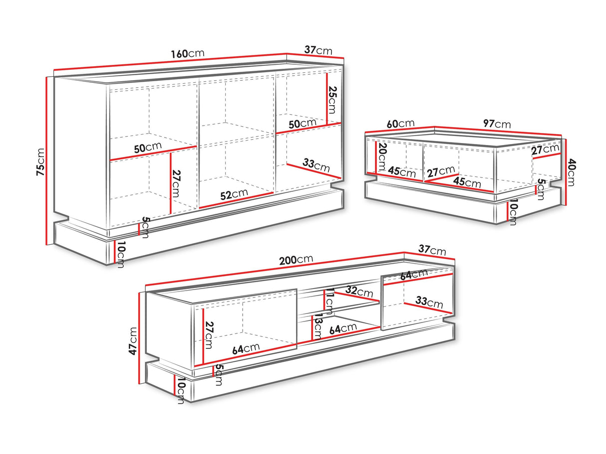 Nappali szett Meble ZARPANT I, Szín: Világosbarna + Tölgy