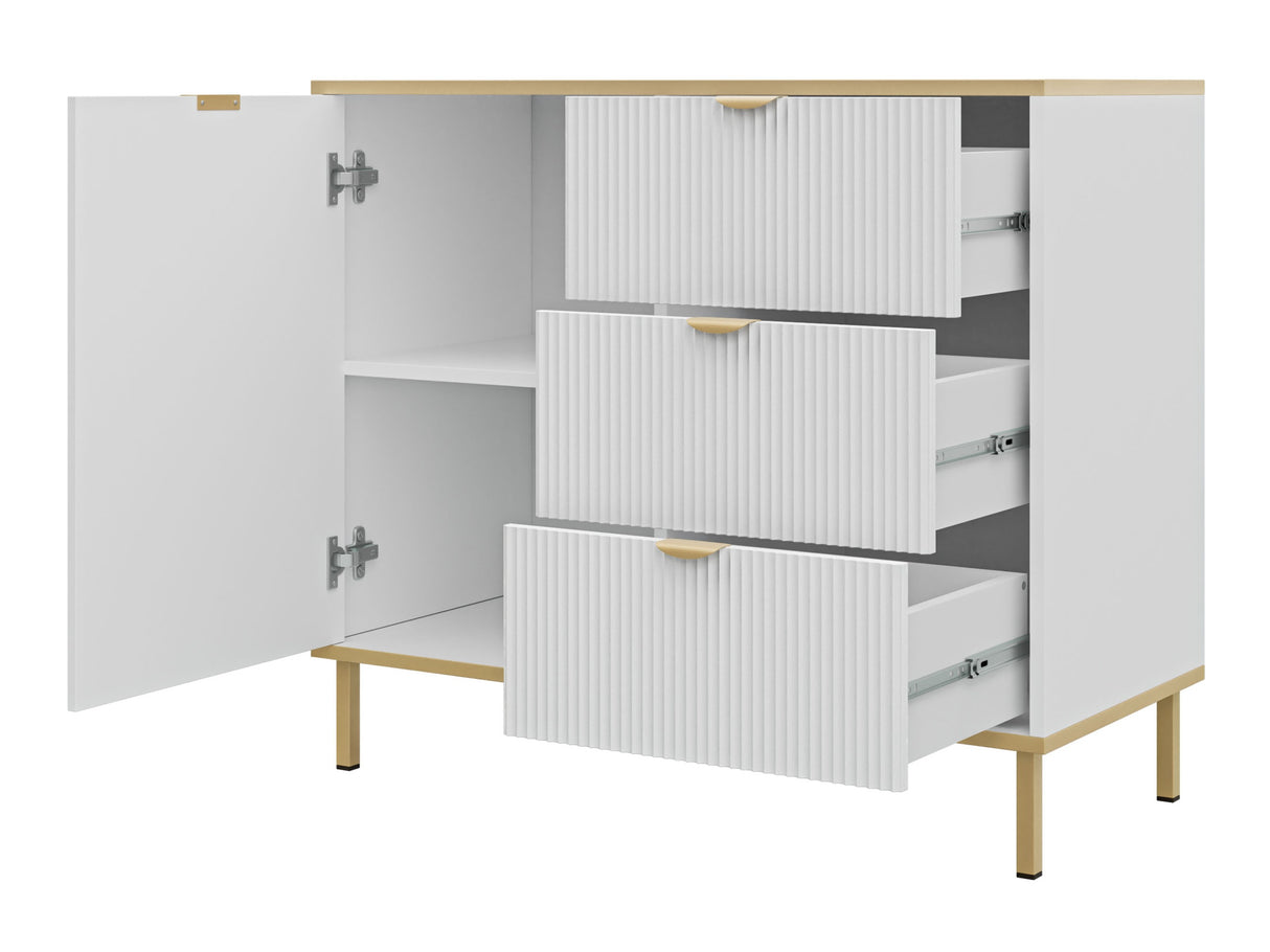 Komód Komoda 1D3S WERKOZ Biały/Złoty