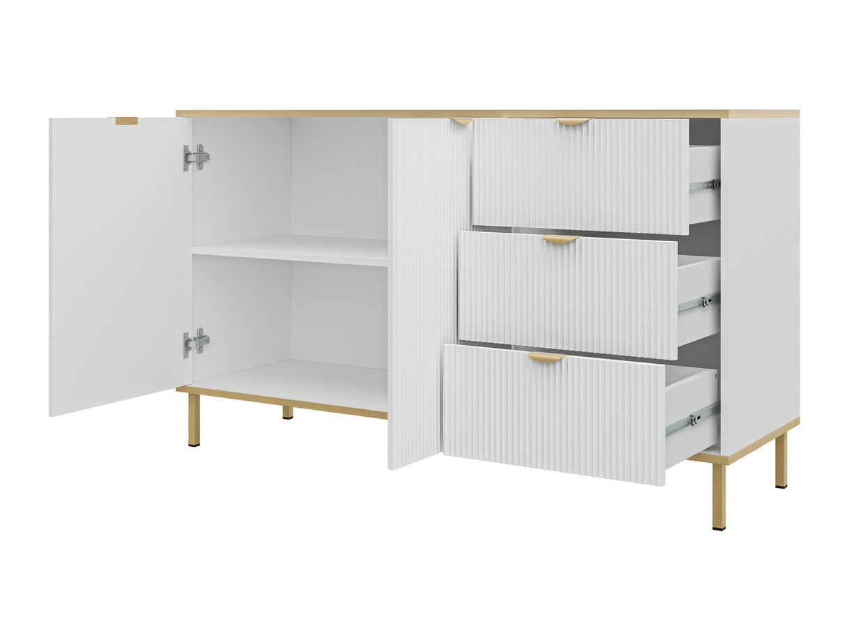 Komód Komoda 2D3S WERKOZ Biały/Złoty