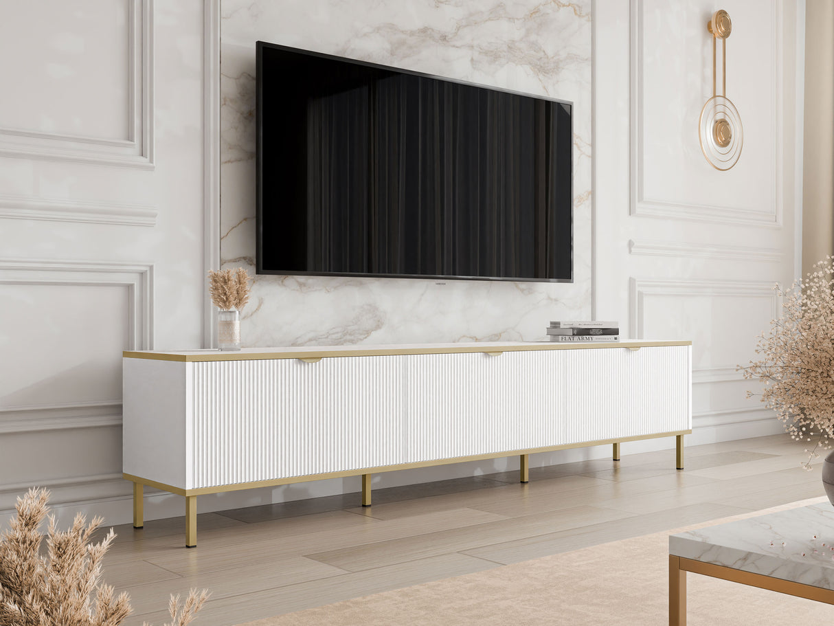 TV-állvány Szafka RTV 3K WERKOZ Biały/Złoty