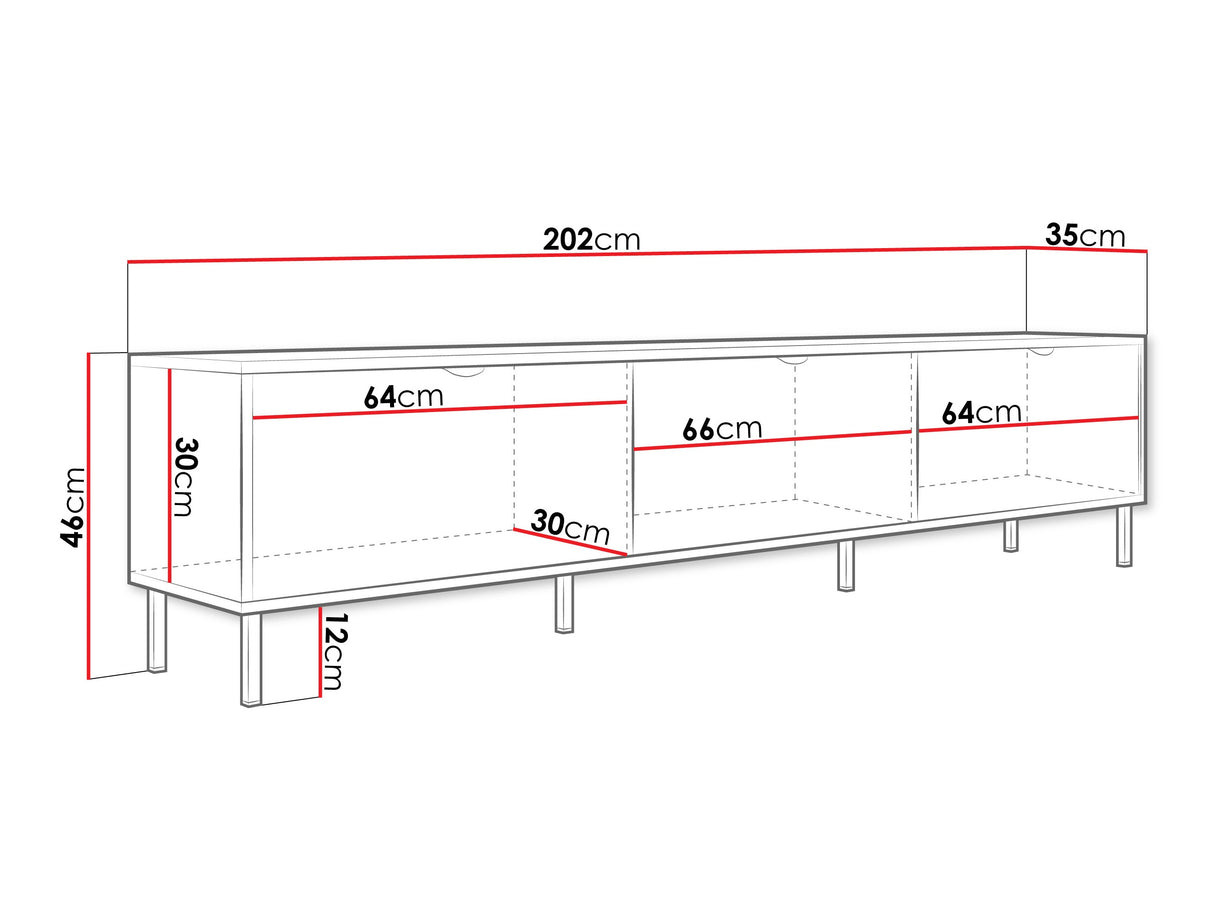TV-állvány Szafka RTV 3K WERKOZ Biały/Złoty