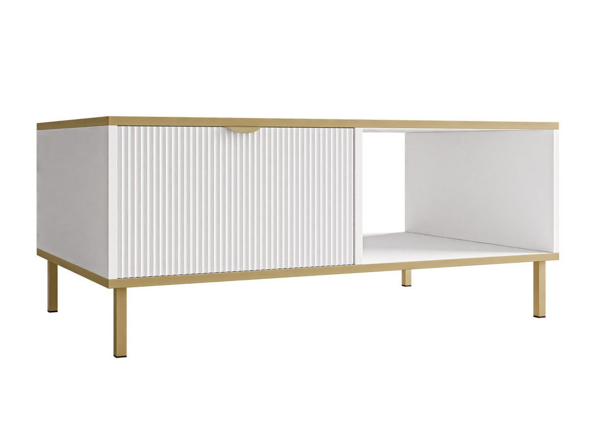 Dohányzóasztal Stolik kawowy WERKOZ Biały/Złoty