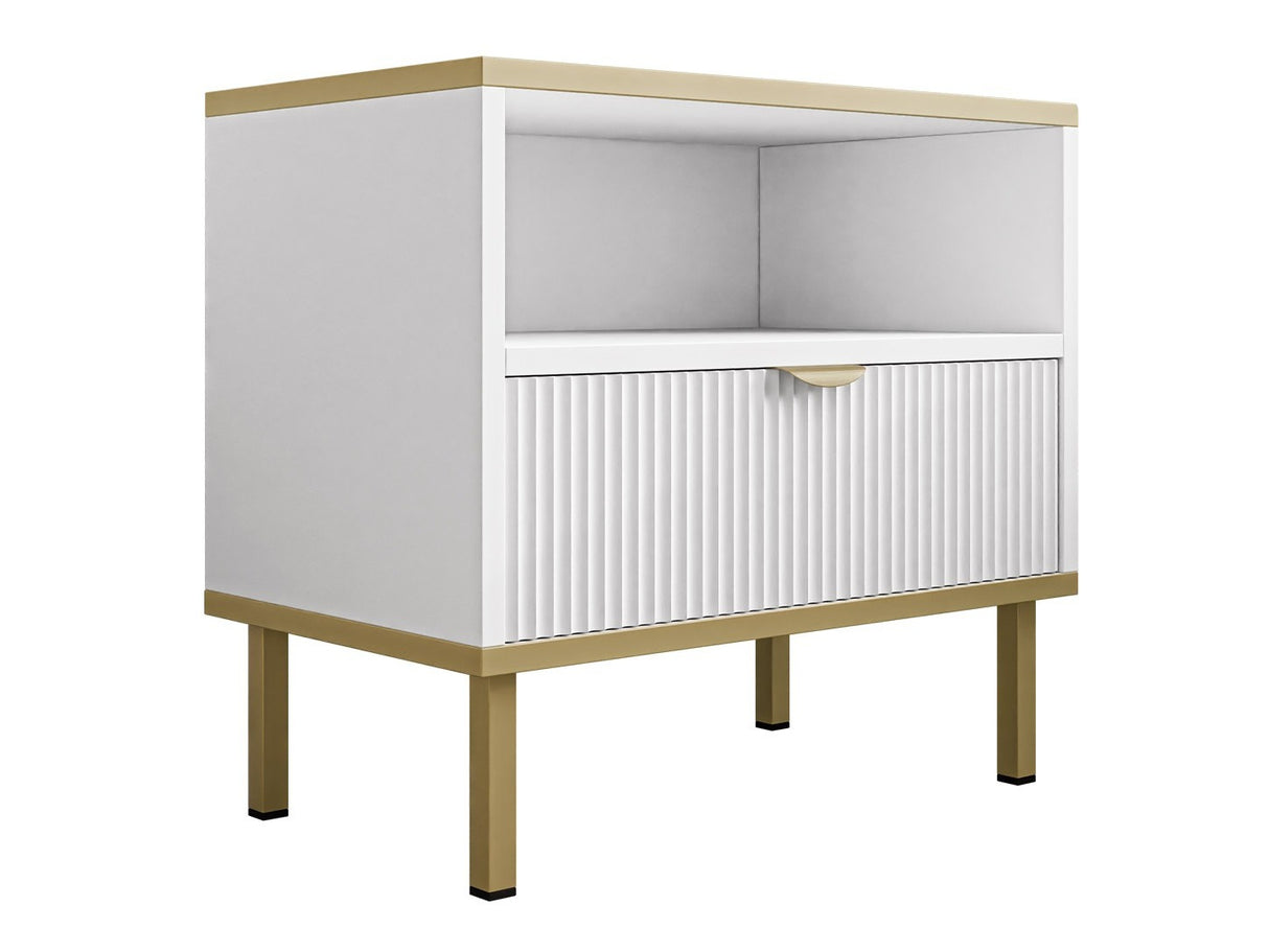 Éjjeliszekrény Stolik nemcny 1S WERKOZ Biały/Złoty