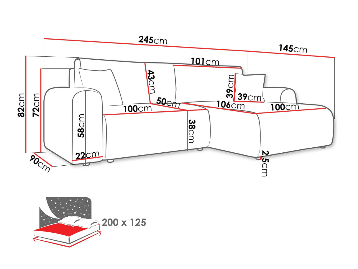 Sarokkanapé Narożnik FLORYN L, Szín: Poso 02