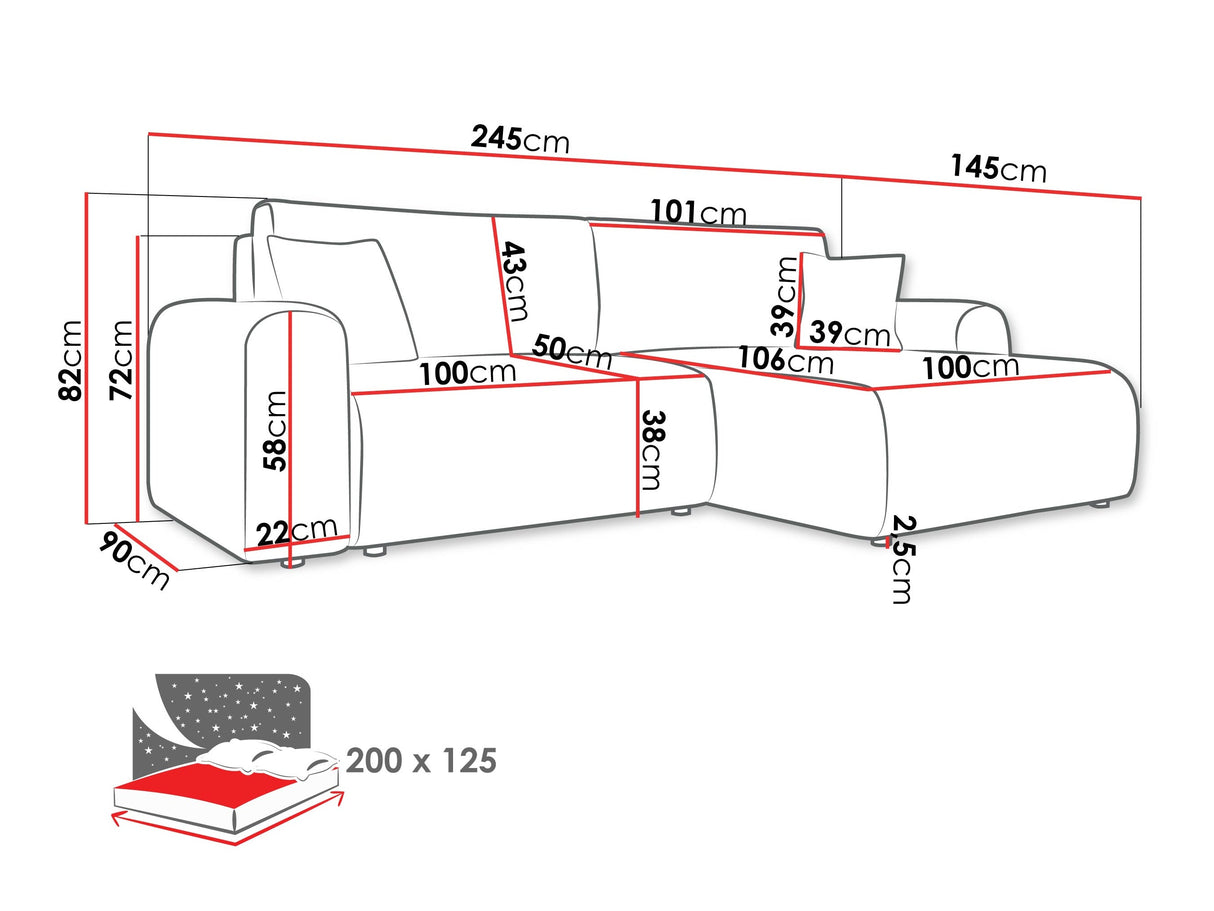 Sarokkanapé Narożnik FLORYN L, Szín: Poso 14