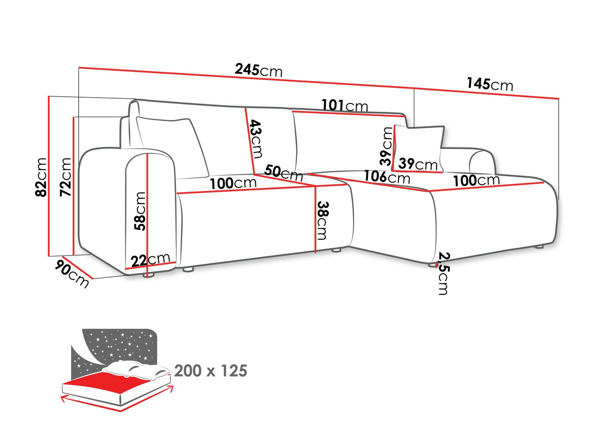 Sarokkanapé Narożnik FLORYN L, Szín: Poso 22