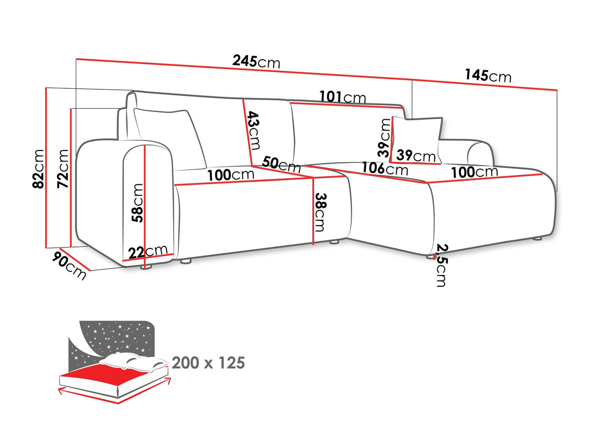 Sarokkanapé Narożnik FLORYN L, Szín: Poso 29