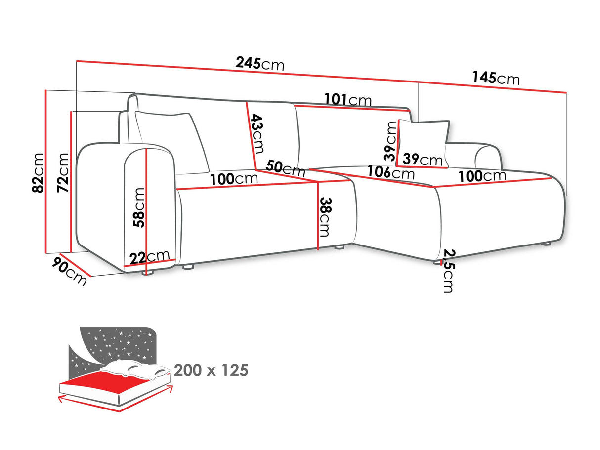 Sarokkanapé Narożnik FLORYN L, Szín: Taro 11