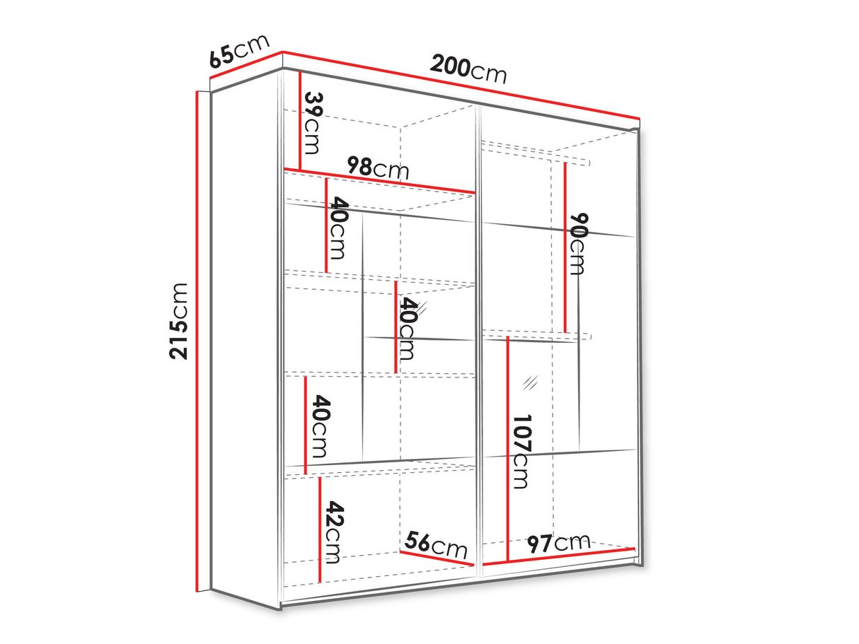 Gardróbszekrény BOSTON 203, Szín: Kasmír