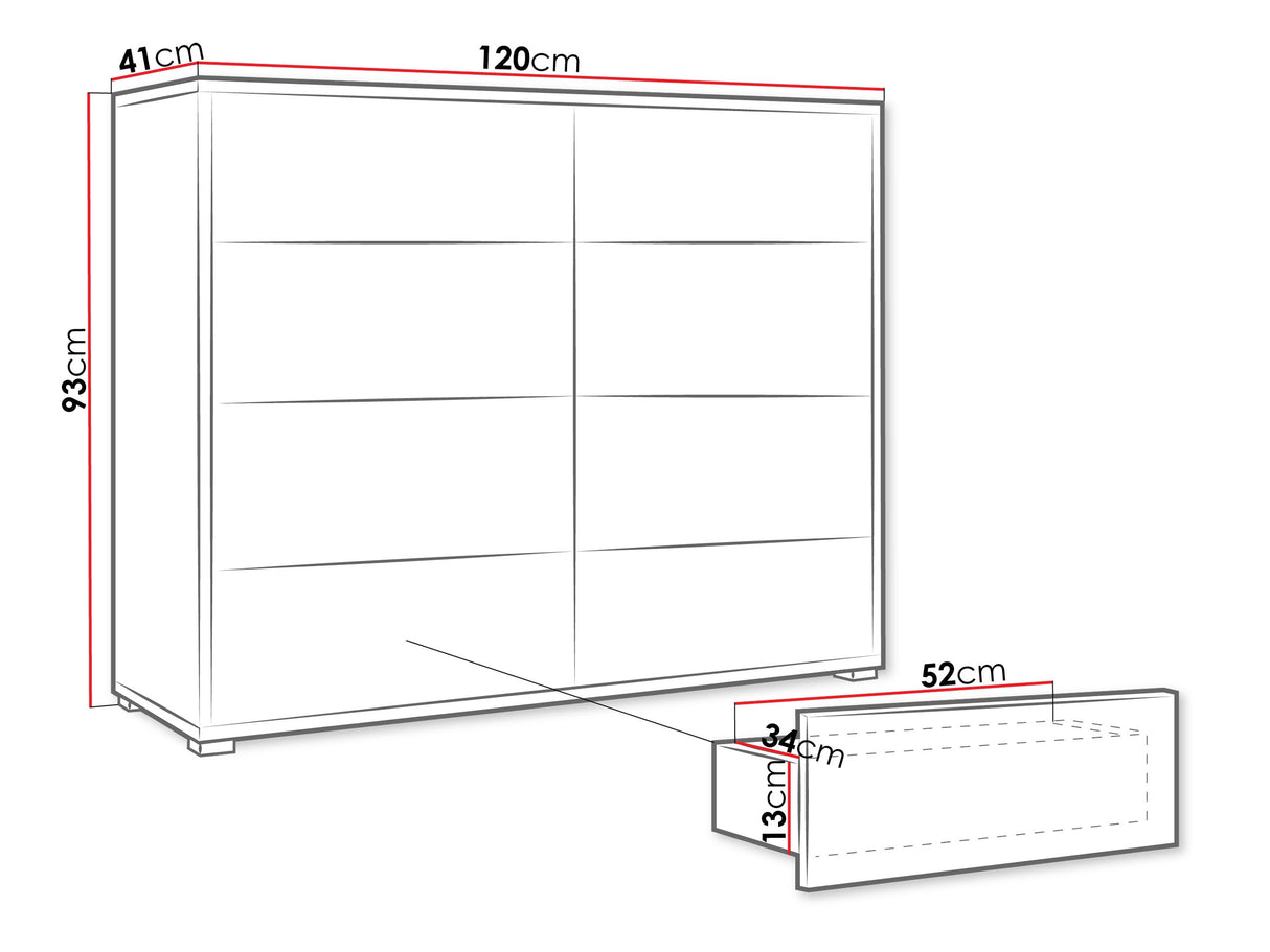 Komód Komoda GESITA K8SZ, (Tölgy)