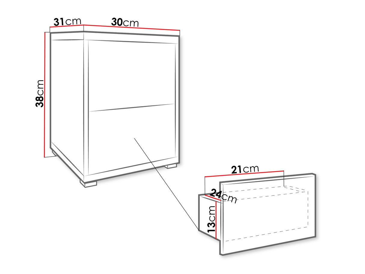 Éjjeliszekrény Szafka nemcna GESITA N2SZ, (Tölgy)