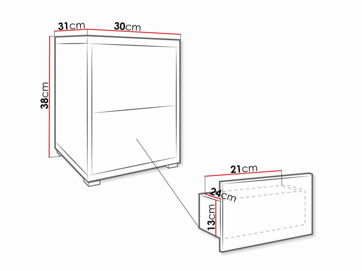 Éjjeliszekrény Gesita I (Alekto) (Fehér) 4241677