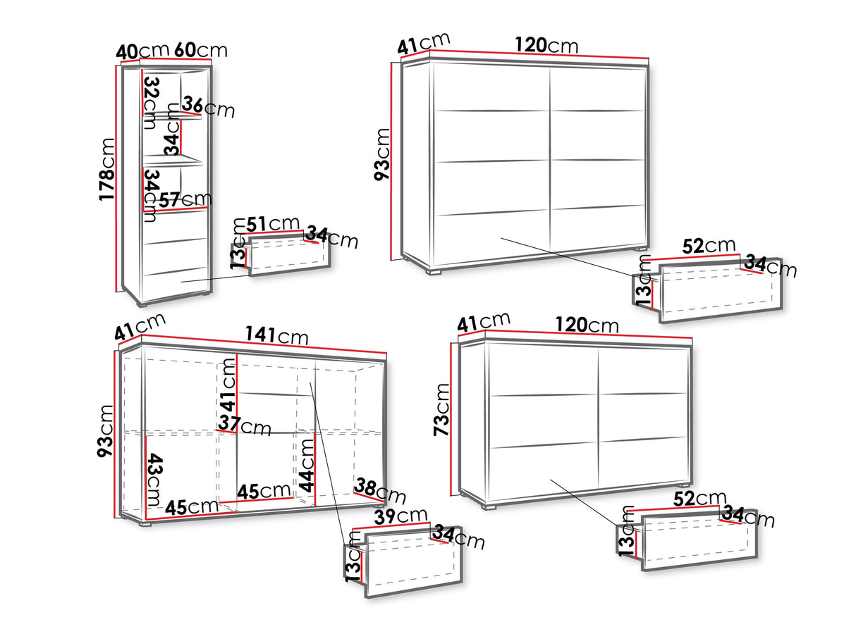 Nappali szett Gesita garnitúra II, (Tölgy)
