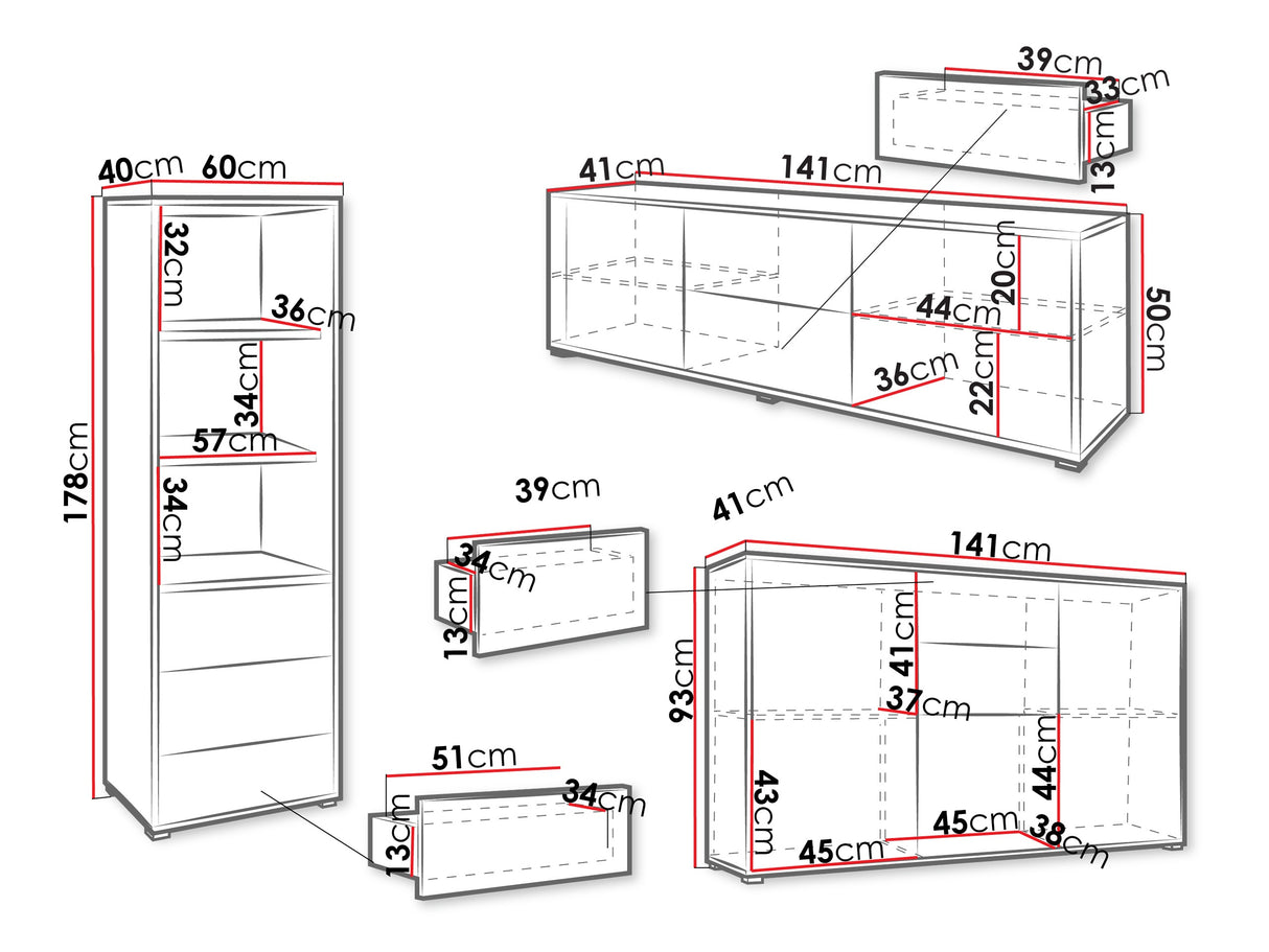 Nappali szett Zestaw GESITA III, (Tölgy)