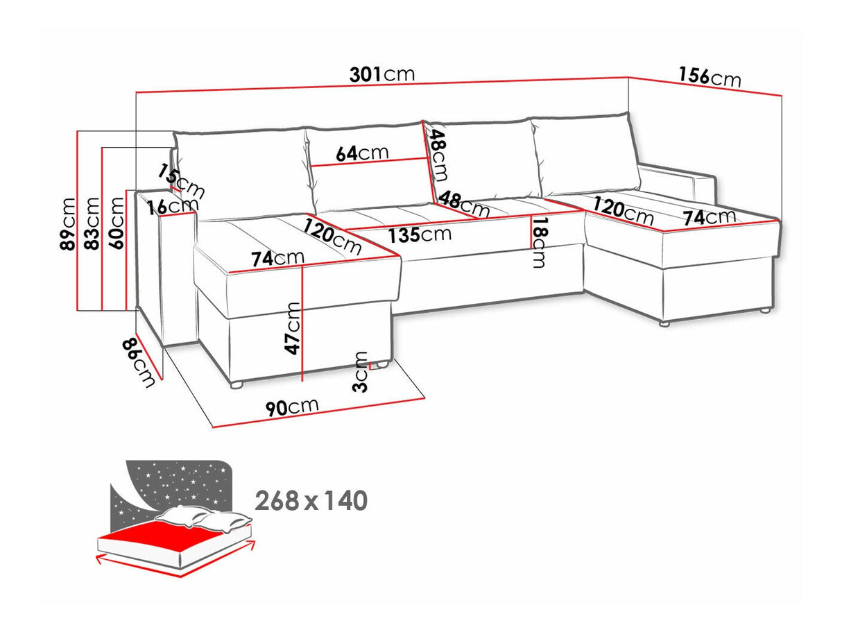 Sarokkanapé DENVER BIS (Verdek Bis), Szín: Montana 101 + MDL 5 4243515