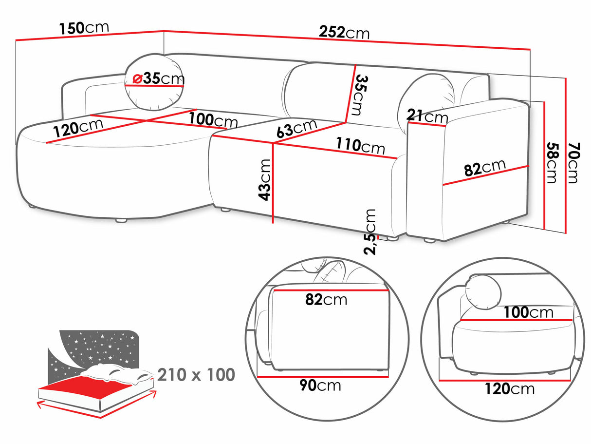 Sarokkanapé Narożnik NICELO, Szín: Velo 621 4244825