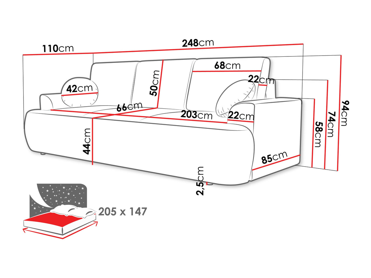 Kanapéágy Kanapa VELO, Szín: Lima 50