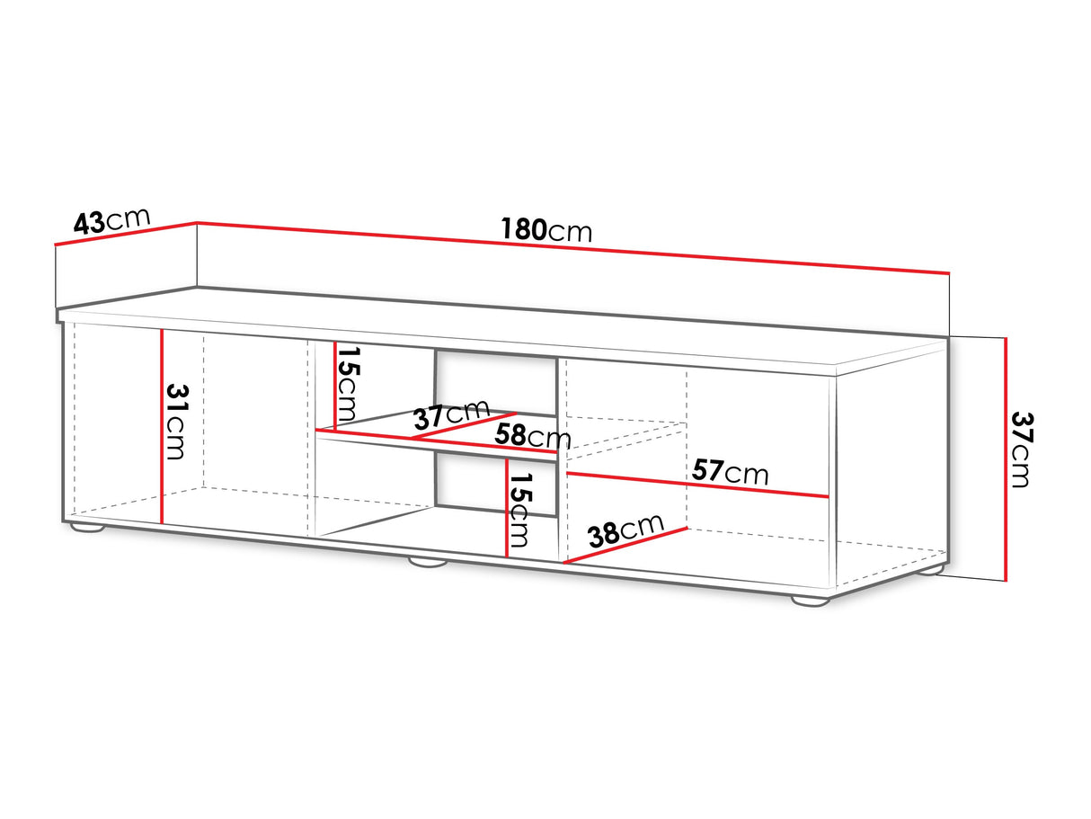 TV-állvány Soho RTv 180 (RTv 180 Boho B3), Szín: Kasmír + Fekete