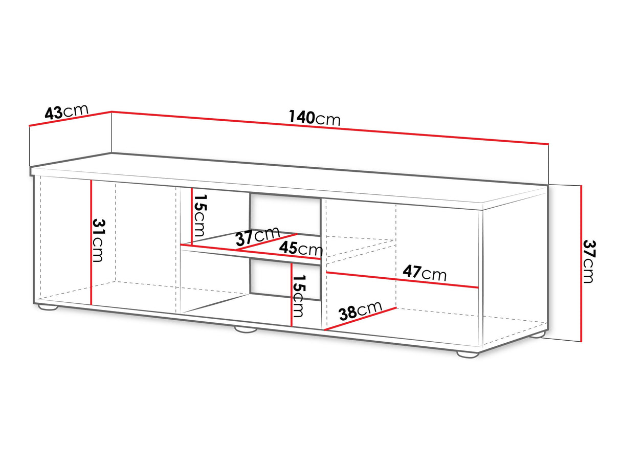 TV-állvány Soho RTv 140 (RTv 140 Boho B4), Szín: Kasmír + Fekete