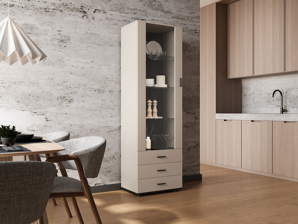 Könyvespolc Soho B1 (Boho B1), Szín: Kasmír + Fekete, Led világítás: Kék