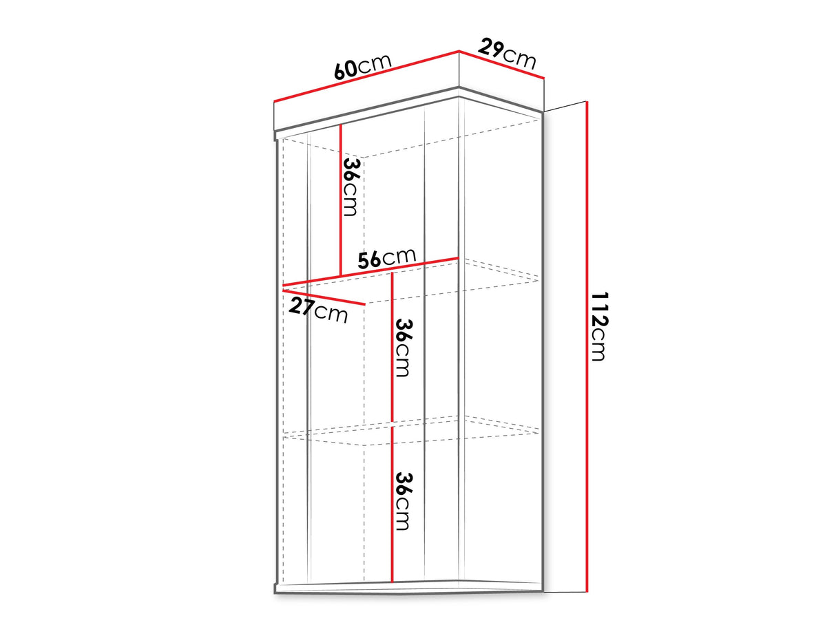 Fali szekrény Soho B2 (Boho B2), Szín: Kasmír + Tölgy, Led világítás: Fehér