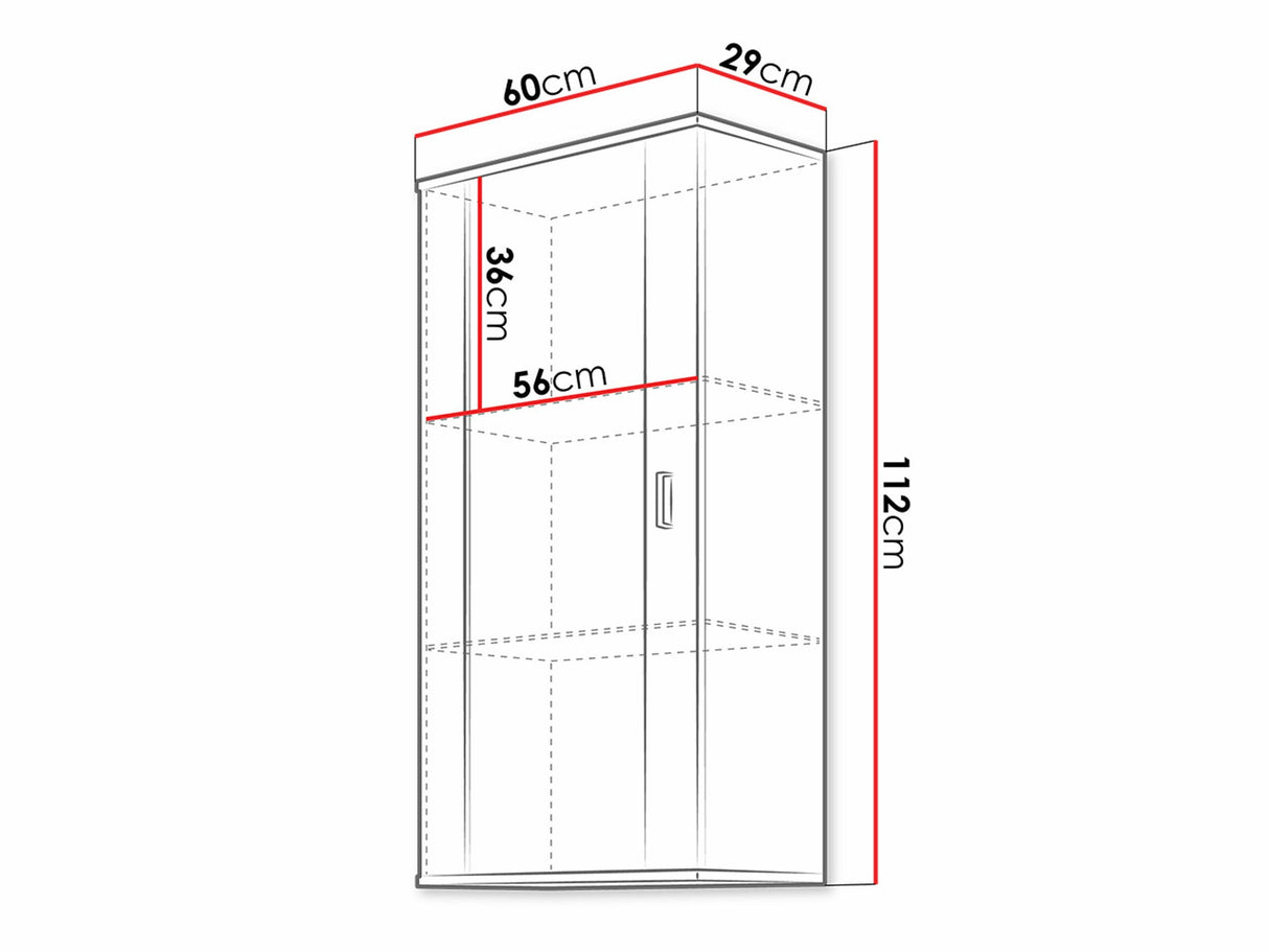 Fali szekrény Soho B2 (Boho B2), Szín: Fehér + Fényes fehér, Led világítás: Fehér 4247912