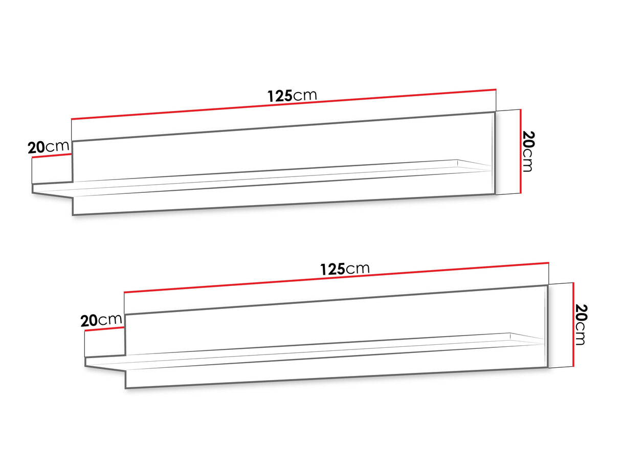 Függő polc szettek Soho B5 (Boho B5), Szín: Kasmír + Fekete