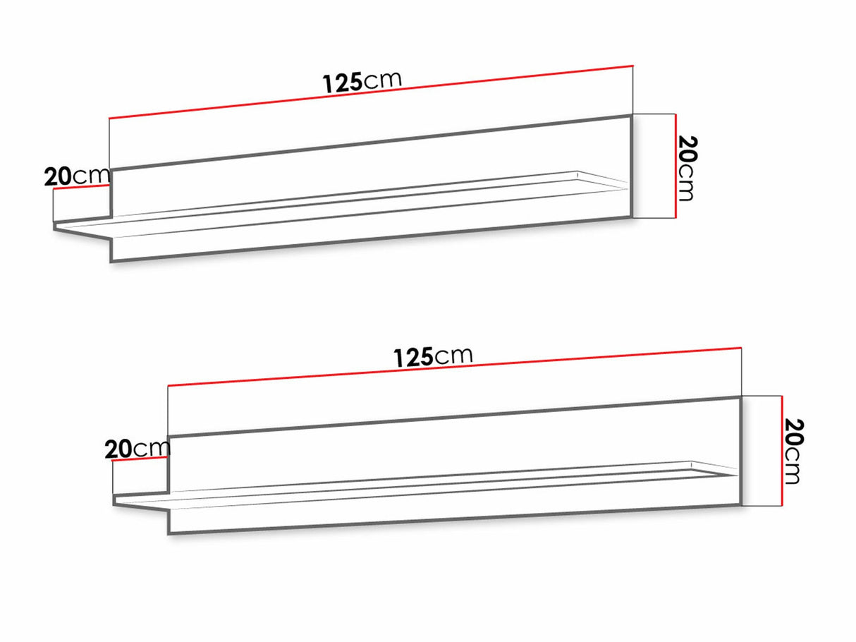 Függő polc szettek Soho B5 (Boho B5), Szín: Lefkas tölgy + Fekete 4247975