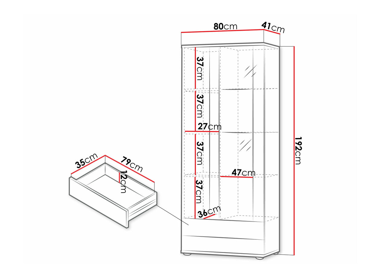 Könyvespolc Soho B6 (2D2S Boho B6), Szín: Fehér + Fényes fehér, Led világítás: RGB 4248044