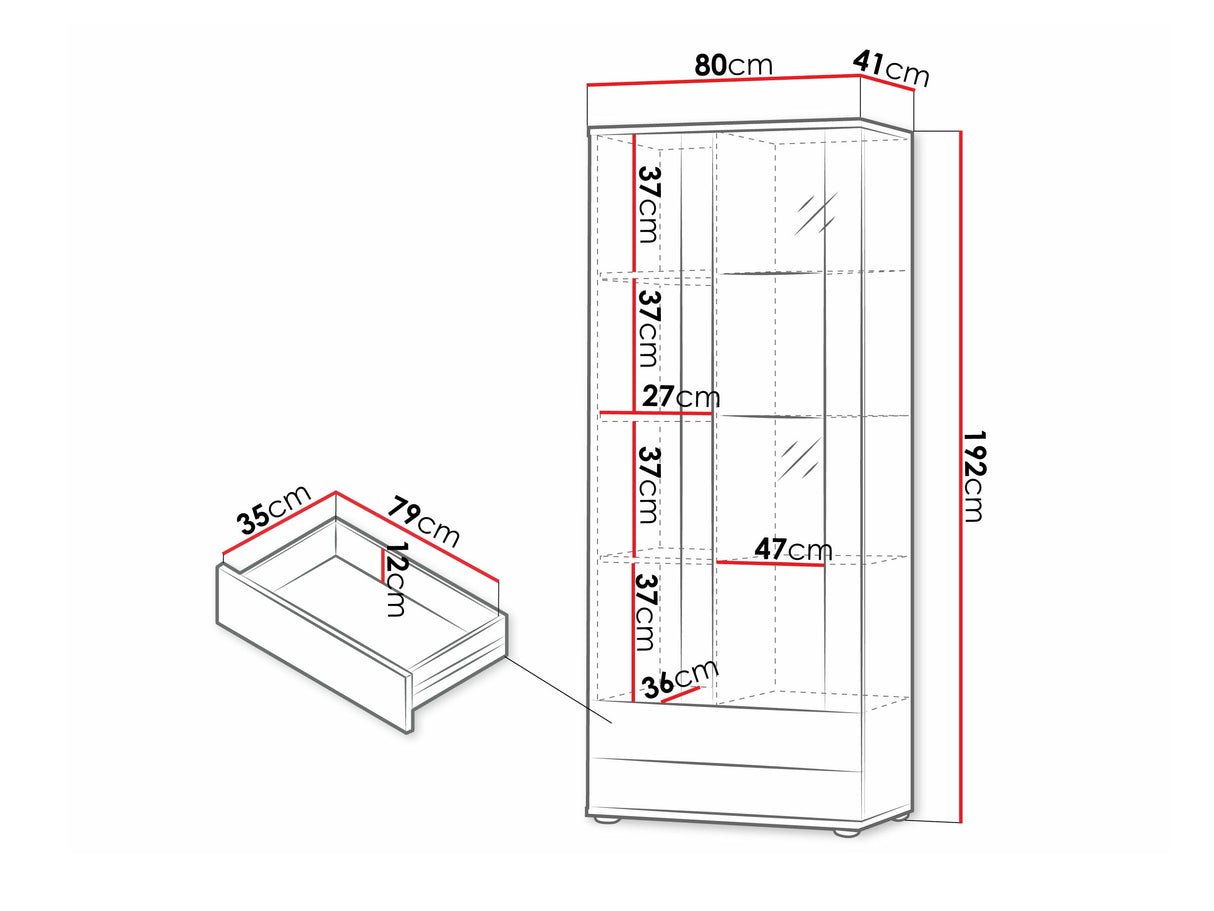 Könyvespolc Soho B6 (2D2S Boho B6), Szín: Fekete + Fényes fekete, Led világítás: RGB 4248051