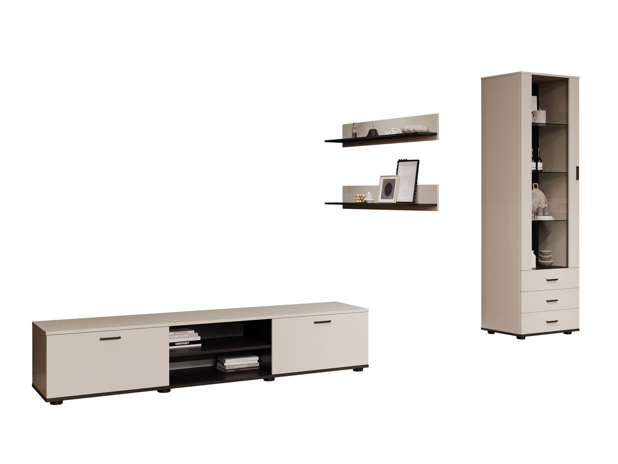 Nappali szett Soho I (Boho I), Szín: Kasmír + Fekete, Led világítás: Fehér