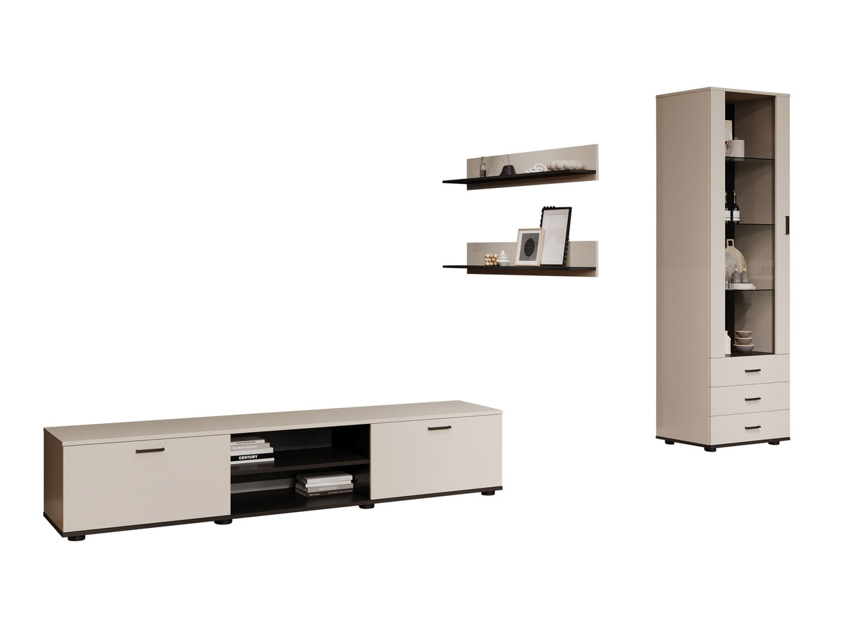 Nappali szett Soho I (Boho I), Szín: Kasmír + Fekete, Led világítás: RGB