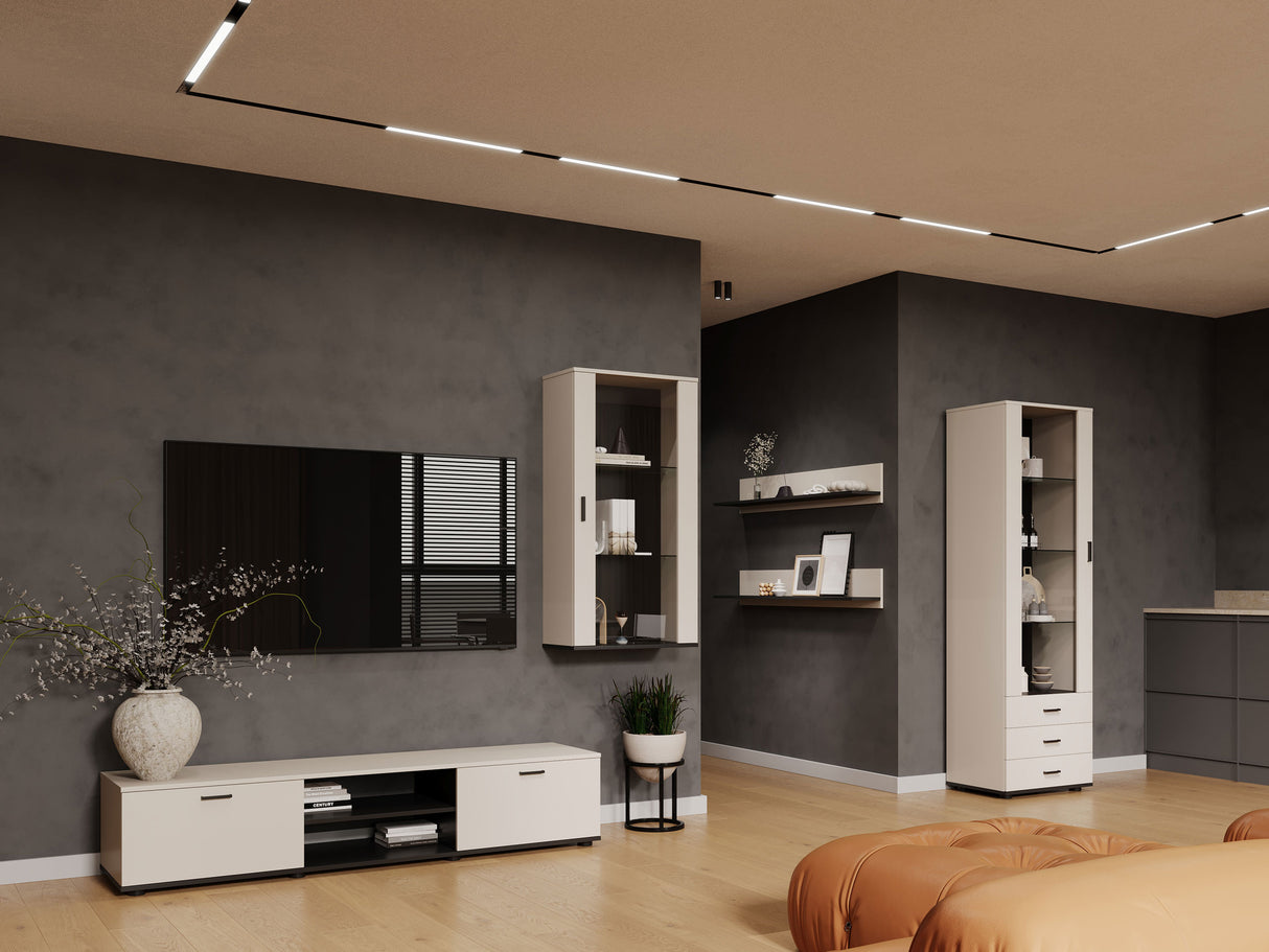 Nappali szett Soho VI (Boho VI), Szín: Kasmír + Fekete, Led világítás: RGB