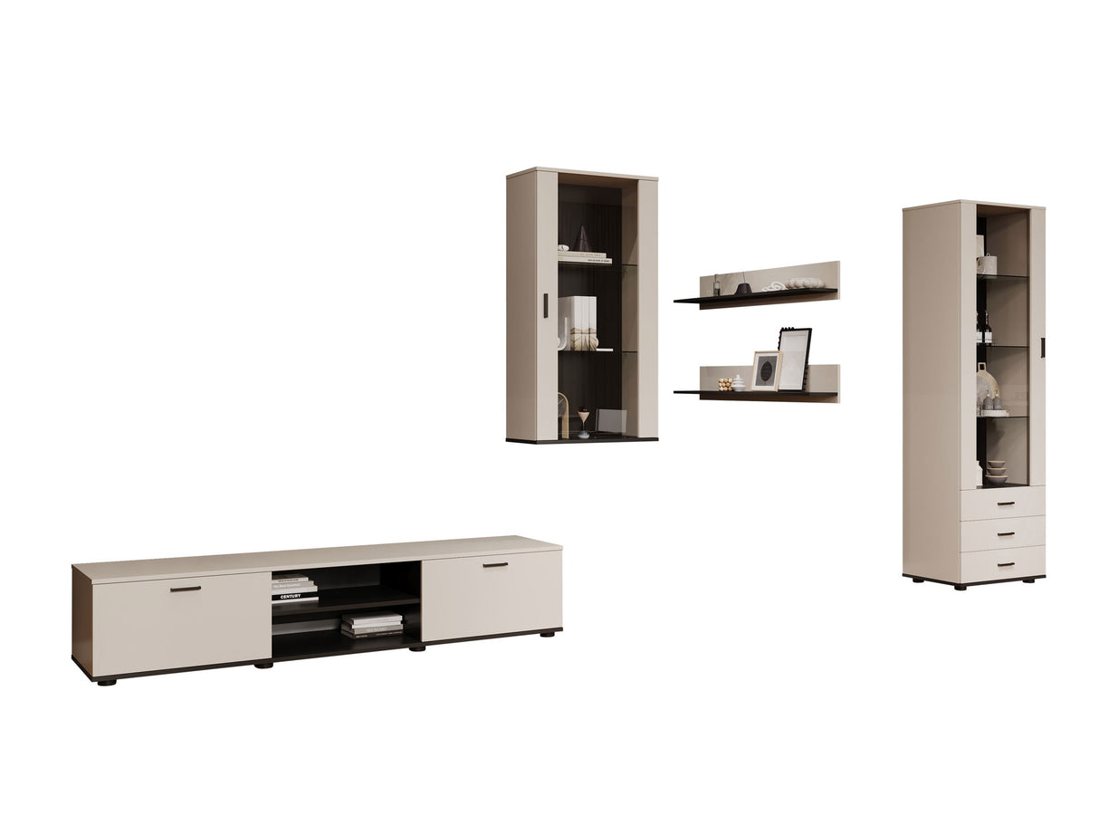 Nappali szett Soho VI (Boho VI), Szín: Kasmír + Fekete, Led világítás: Nem