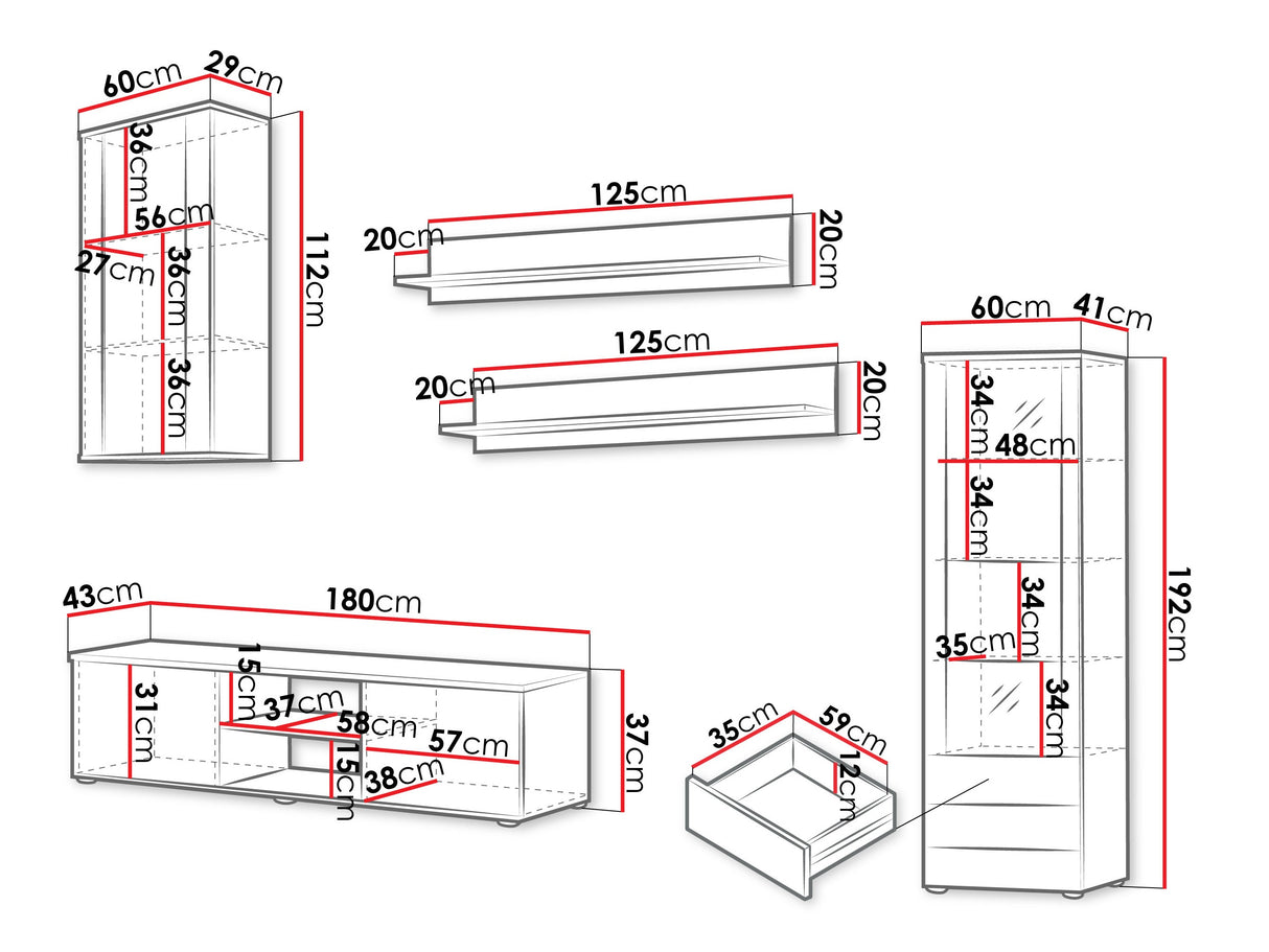 Nappali szett Soho VI (Boho VI), Szín: Kasmír + Fekete, Led világítás: Fehér