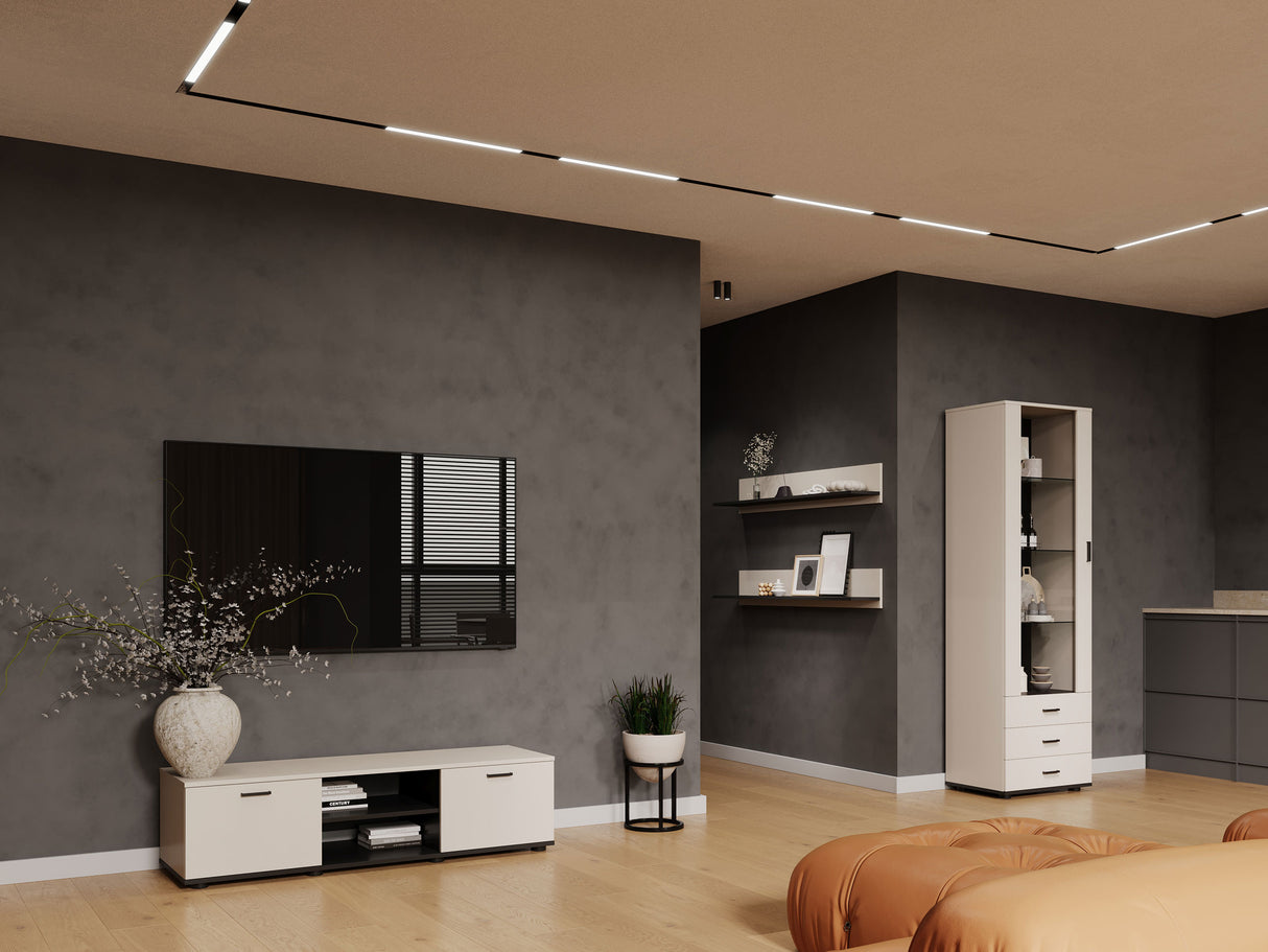 Nappali szett Soho VII (Boho VII), Szín: Kasmír + Fekete, Led világítás: Kék