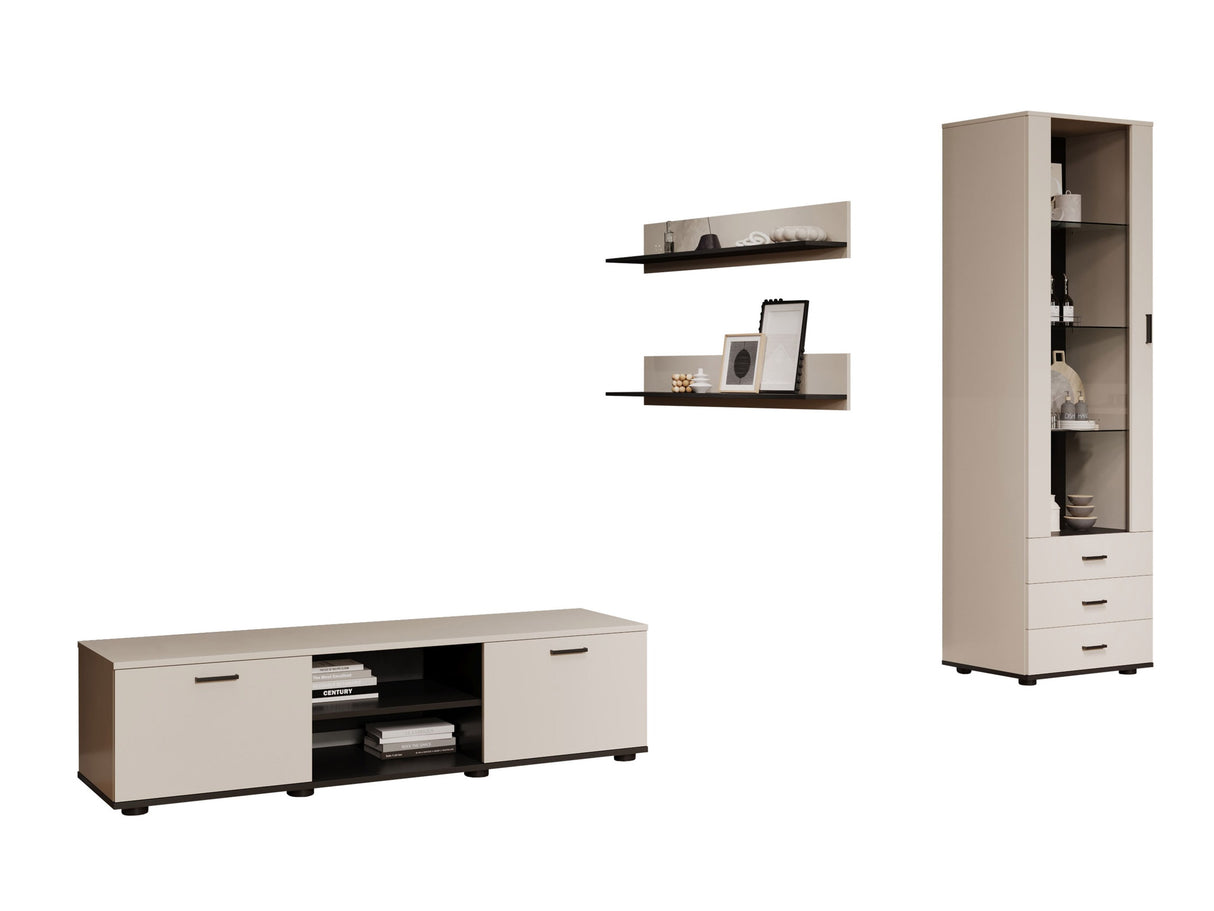 Nappali szett Soho VII (Boho VII), Szín: Kasmír + Fekete, Led világítás: Nem