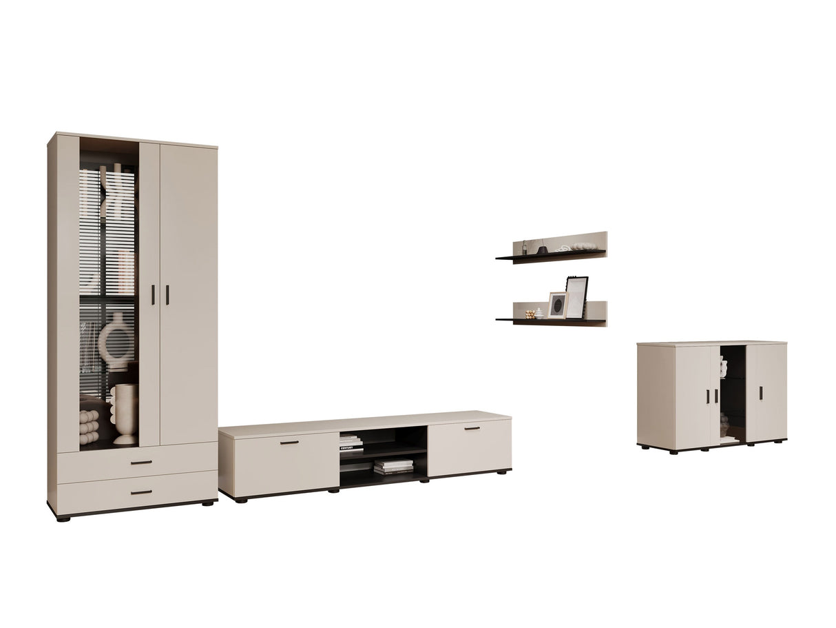 Nappali szett Soho IX (Boho IX), Szín: Kasmír + Fekete, Led világítás: Kék