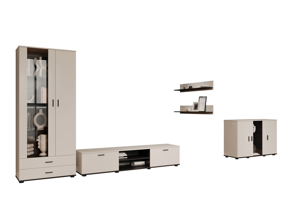 Nappali szett Soho IX (Boho IX), Szín: Kasmír + Fekete, Led világítás: RGB