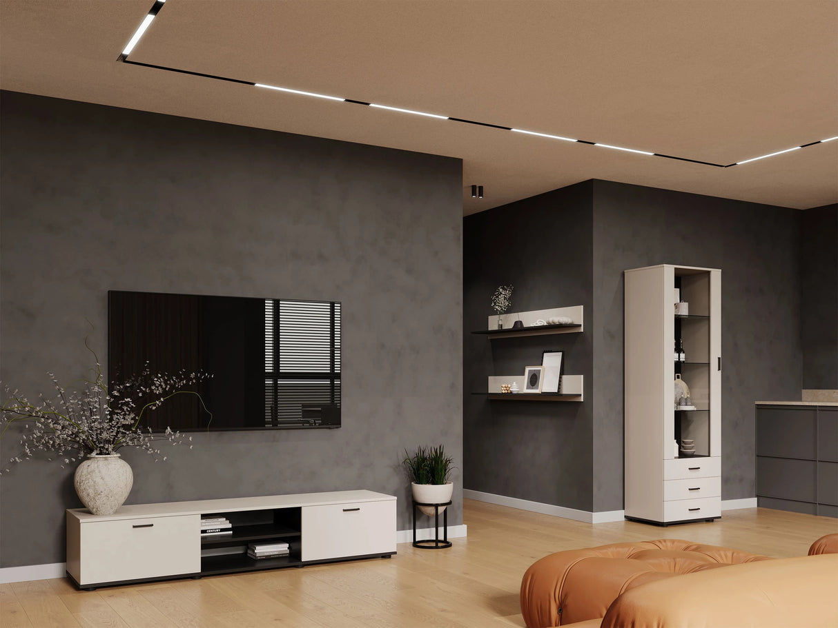 Könyvespolc Soho B1 (Boho B1), Szín: Kasmír + Fekete, Led világítás: Nem